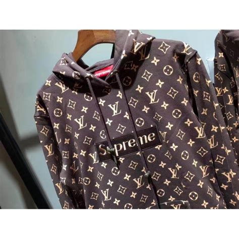 red supreme louis vuitton hoodie